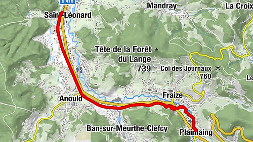 Parcours de la Voie Verte de la Haute Meurthe